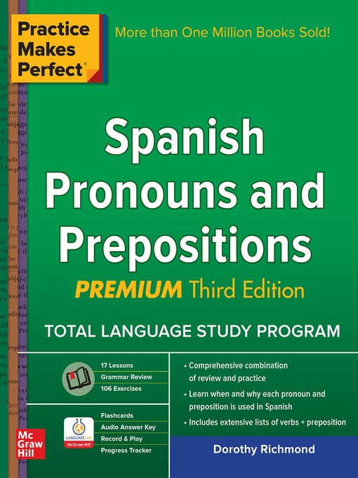 Cover image for Practice Makes Perfect Spanish Pronouns and Prepositions, Premium
